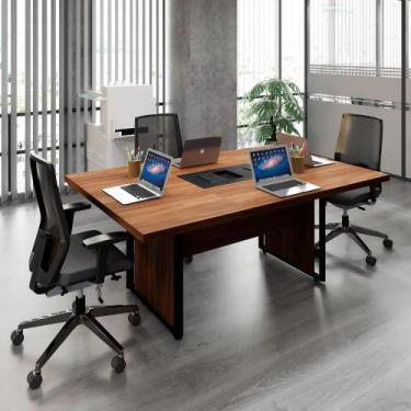 Imagem de Mesa de Reunião 1,80m p/ 4 Pessoas com Caixa de Tomadas F5 - F5 Office