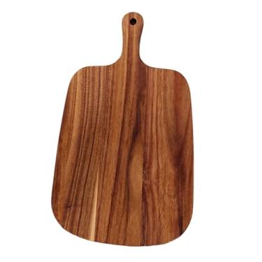Imagem de Llazsybz Tábua de Corte para Café Da Manhã Tábua de Servir Antiaderente Tábua de Pizza de Madeira de Acácia com Alça Adequada para, 26.5 Cm X 16 Cm