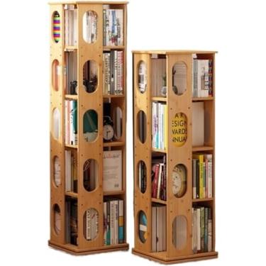 Imagem de Estante Apodrecida Zyynshop Bmboo Estante De 360 Graus Apodrecida, Simples Moderno Chão Bookcse No Quarto, Prateleira Storge Apodrecida Prateleiras Stckble Estante De Livros, One Color, 5 Floos