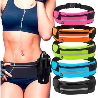 Imagem de Pochete Esportiva à Prova d'Água, Cinto Ajustável com Faixa Refletiva, Saída para Fones de Ouvido, Multicolorida