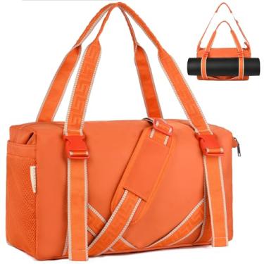 Imagem de Bolsa feminina de ioga para academia, bolsa esportiva com bolso úmido, bolsa de viagem com vários bolsos, bolsa dobrável de fim de semana, resistente à água, bolsa de fim de semana para mulheres e