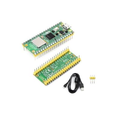 Imagem de Pico 2 W com cabeçalho pré-soldado compatível com placa microcontroladora Raspberry Pi Pico 2 W, LAN WiFi 4 sem fio 2,4 GHz 802.11n e Bluetooth 5.2, baseado em RP2350 Dual-Core & Dual-Architecture