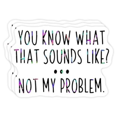 Imagem de (3 peças) Adesivo holográfico bem-humorado para trabalho – You Know What That Sounds Like Not My Problem – Rude But Honest Vinyl Decal 7,6 cm