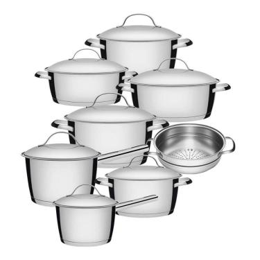 Imagem de Jogo Panelas 7 Peças Cozi-vapore Allegra Aço Inox Tramontina