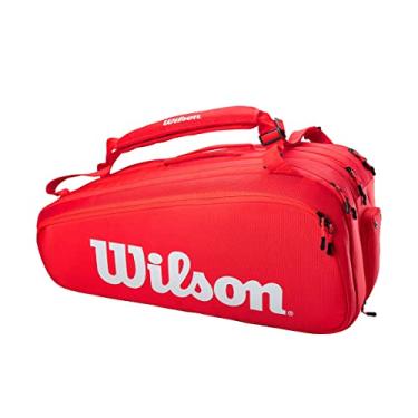 Imagem de WILSON Bolsa de tênis adulto, Vermelho/branco., Holds up to 15 Rackets, Super Tour