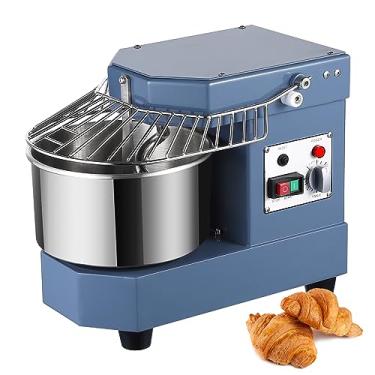 Imagem de PioneerWorks Misturador de massa comercial, capacidade de 8 litros, máquina de amassar massa rotativa dupla de 450 W com tigela de aço inoxidável, escudo de segurança, 110 V para restaurante, padaria