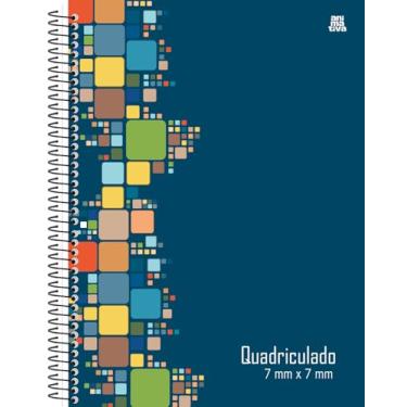 Imagem de Caderno Quadriculado Animativa, Capa dura, Espiral, 7mm, 80 folhas, Pacote com 4