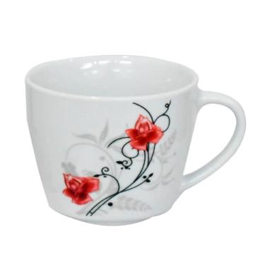 Imagem de Xícara Caneca de Porcelana 200ml para Café e Chá Rosas - Brilho de Diamante 1 peça