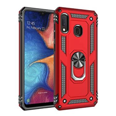 Imagem de SORAKA Capa para Samsung Galaxy A20e com suporte de anel, capa protetora para Samsung Galaxy A20e, capa traseira de policarbonato rígido com placa de metal para suporte magnético de telefone carro