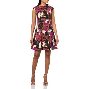 Imagem de Trina Turk Vestido feminino jacquard evasê, Multi, 36