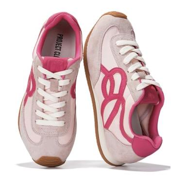 Imagem de Project Cloud Tênis feminino Barefoot Shoes – Tênis feminino com cadarço de espuma viscoelástica – leve e antiderrapante – Tênis feminino moderno para o dia todo 2025 (baixo), rosa, 34