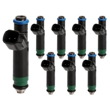 Imagem de Conjunto de 8 injetores de combustível | Compatível com Chrysler Aspen Dodge Ram 1500 Durango Dakota Jeep Grand Cherokee Commander Mitsubishi Raider 4.7L| Substitui 53032704AB RL032704AB FJ475