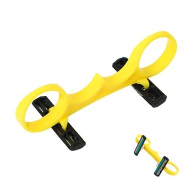 Imagem de Youtog Cortador de cabelo calvo rápido, barbeador manual de cabeça careca masculino, kit de aparador de corte automático para cabeça, barba e corpo, cabeças duplas rápidas, para casa e viagem (1 peça)