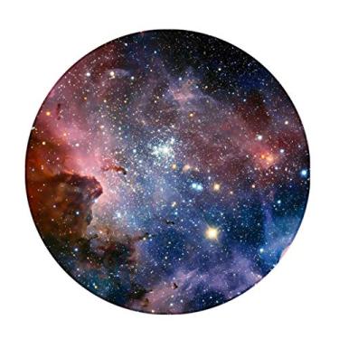 Imagem de goodbath Tapete redondo 1,2 m, espaço sideral galáxia nebulosa estrelas universo estrelado tapete antiderrapante lavável quarto sala de estar estudo tapete de chão, 1,2 m, colorido