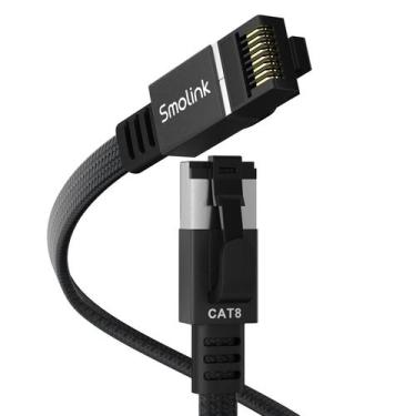 Imagem de Cabo Ethernet Smolink Cat 8 15 pés/4,6 m 40 Gbps 2000 Mhz preto