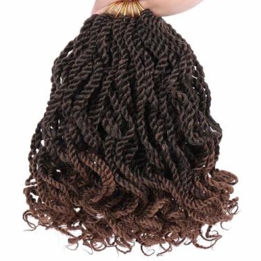Imagem de Crochet Hair Leeven Senegalese Twist, 6 polegadas, Ombre Brown, 8 paco