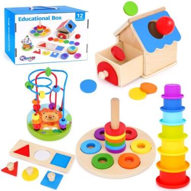 Imagem de Brinquedos educativos KMTJT Montessori para crianças maiores de 1 ano 