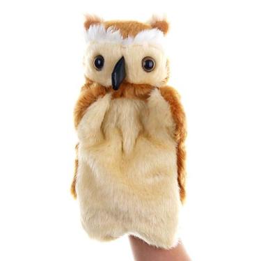 Imagem de Brinquedo de pelúcia Hand Puppet Plush Owl para crianças - marrom - ZU