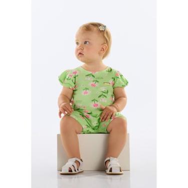 Imagem de Banho de Sol Flores para Bebê Menina Quimby, Verde, P