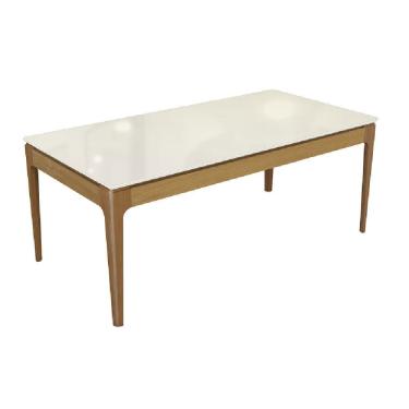 Imagem de Mesa De Jantar Mira Para 8 Lugares 200x100cm Kappesberg Carvalho E Off White