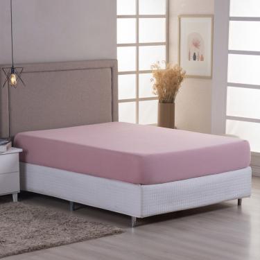 Imagem de Lençol De Baixo Minimal Queen Avulso Com Elástico 01 Peça Malha 100% Algodão - Rose