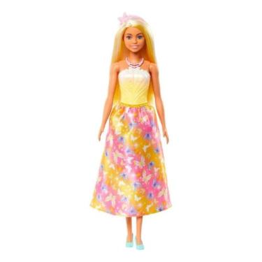 Imagem de Boneca Barbie Fantasia Donzelas Vestido dos Sonhos Amarelo - Mattel