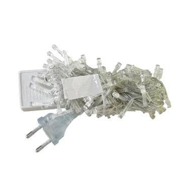 Imagem de Pisca Pisca de Natal 100 Lâmpadas LED Branco Fria Fio Transparente 110v - Festive
