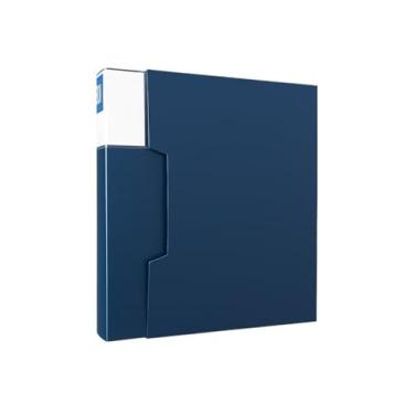 Imagem de Pasta de documentos multicamadas A4 com 80 páginas, livro de informações com inserções transparentes, material de escritório, pasta de música, suporte de documentos (azul)