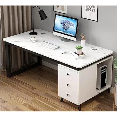 Imagem de Mesa de escritório PC mesa de mesa quarto casa moderna mesa de estudante simples mesa de escrita econômica mesa de escritório mesa de PC (cor: B, tamanho: 100 * 60 * 75 cm)