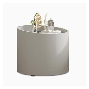 Imagem de Mesa de cabeceira cabeceira estilo quarto pequeno armário de armazenamento armário redondo armário de cabeceira mesa de cabeceira (cor: B, tamanho: 50 * 46 cm)