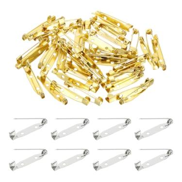 Imagem de PATIKIL 50 peças de pino de broche, 30 mm (1,17") pinos de barra atrás fecho de segurança, prata