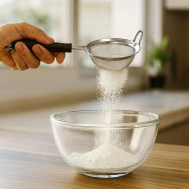 Imagem de Peneira Aço Inox 9 cm Malha Fina Peneirar Coar Polvilhar Cozinha Casa 