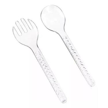 Imagem de Talheres Para Salada 2 Peças Colher E Garfo Cristal - keita