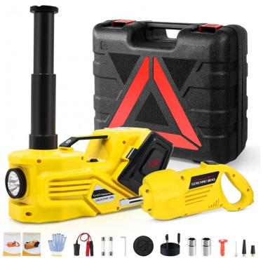 Imagem de Kit de Macaco Elétrico ZS ZAISHANG 5 Toneladas 12V Alcance de Elevação de 13,5 cm com Chave de Impacto, Bomba de Inflar e Luz LED