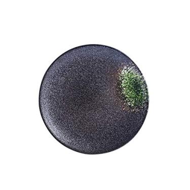 Imagem de Prato de serviço Cerâmica Western Round Shallow Plates Dish Talheres Bife Massa Restaurante Café Pratos de Bolo Prato de Pires Salada Palha Talheres 1 Peça Pratos (Cor: D, Tamanho: 15 cm)