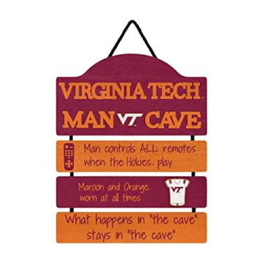 Imagem de Virginia Tech Hokies NCAA Mancave Team Logo Man Caverna Pendurar Placa de Parede, Cor do Equipe, Tamanho Único