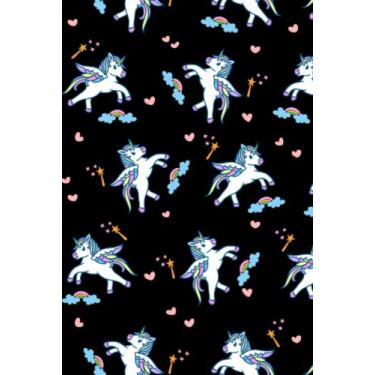 Imagem de Cute Unicorns with wings | 6" x 9" |120 pages | Matte Hardcover | Notebook with college lined paper