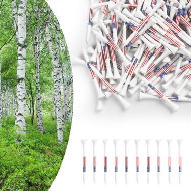 Imagem de Golf Tees Madeira de Bétula Ocidental 5x Mais Durável 5x Mais Forte Valor Pacote com 50 3 1/2 2 3/4 3 1/4 Polegadas, Redução de Fricção de Madeira de Longa Duração, Base Giratória Alta Resistente para