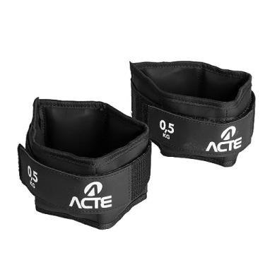 Imagem de Acte, Par de Caneleira Profissional T155 0,5Kg - Preto