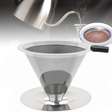 Imagem de Filtro de café reutilizável, gotejador de café sem papel para 1 a 2 xícaras, filtro permanente de café de aço inoxidável, coador de café para filtro e cafeteira Cuisinart