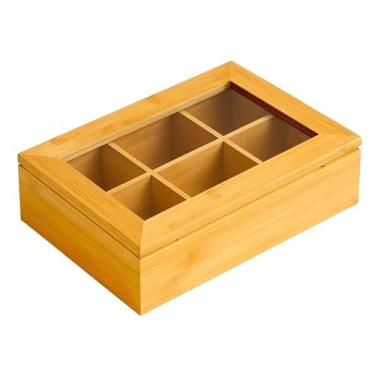 Imagem de Caixa Porta Sachê Chá 6 Divisória Organizador Nicho Recepção 21cm x 16cm x 9,9cm