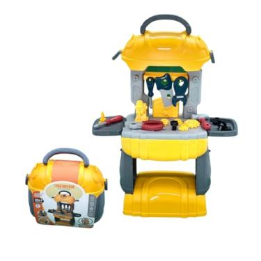 Imagem de Maleta Ferramenta Menino Bancada Brinquedo Acessórios Montar