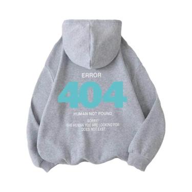 Imagem de Moletom Feminino Com Capuz De Fleece Error 404 Human Not Found S-XXL C