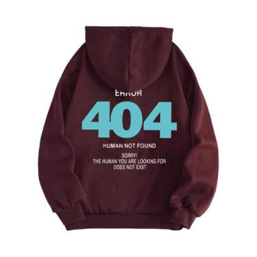 Imagem de Moletom Feminino Com Capuz De Fleece Error 404 Human Not Found S-XXL C