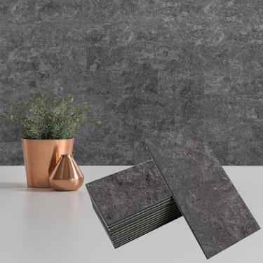 Imagem de StyloVue 100 peças de azulejo de PVC para cozinha, azulejo de metrô de PVC de 7,6 cm x 15,2 cm 2026 atualizado, pedra de concreto cinza, suporte em azulejo, lareira de cozinha, trailer