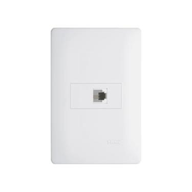 Imagem de Tomada para Telefone Fame Habitat RJ11 4 Vias com Placa 4x2