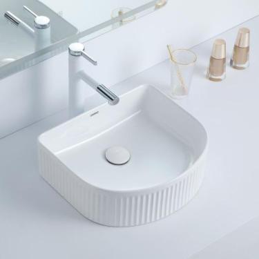 Imagem de Cuba Deend De Cerâmica Curvezza Di Rilievo Banheiro 40x35x13 cm