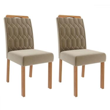 Imagem de Cadeiras Kit 2 Cadeiras Paola Wood Suede Madeira/Joli - Cimol