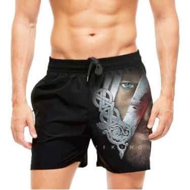 Imagem de Short Praia Shorts Banho Mauricinho Série Vikings 276 - smoke, Preto, 