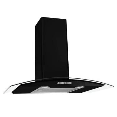 Imagem de Coifa De Parede 70cm Vidro Curvo Duto Slim Fogatti Black 220V, 220V